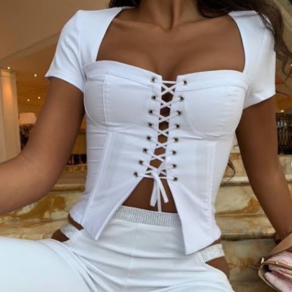 I.AM.GIA Tops - I am gia white corset top
